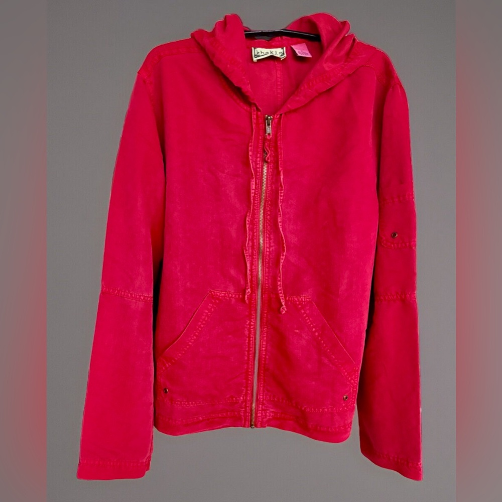 Belks Brand 2 Piece Set Matching Red Hooded Jacket(Medium)Drawstring Pant(Small)
